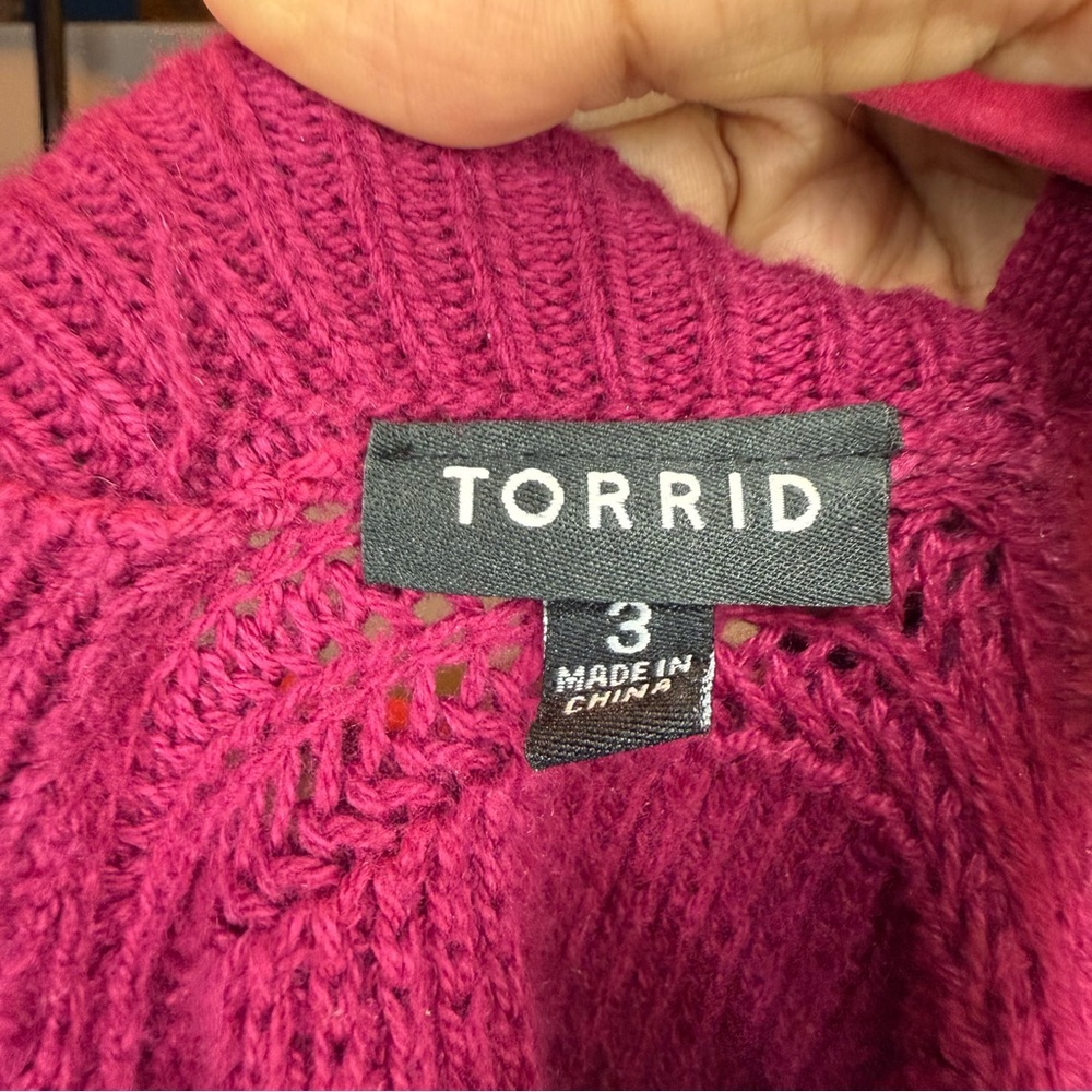 Torrid size (22/24) Burgundy Off-Shoulder Sweater - Picture 2 of 11